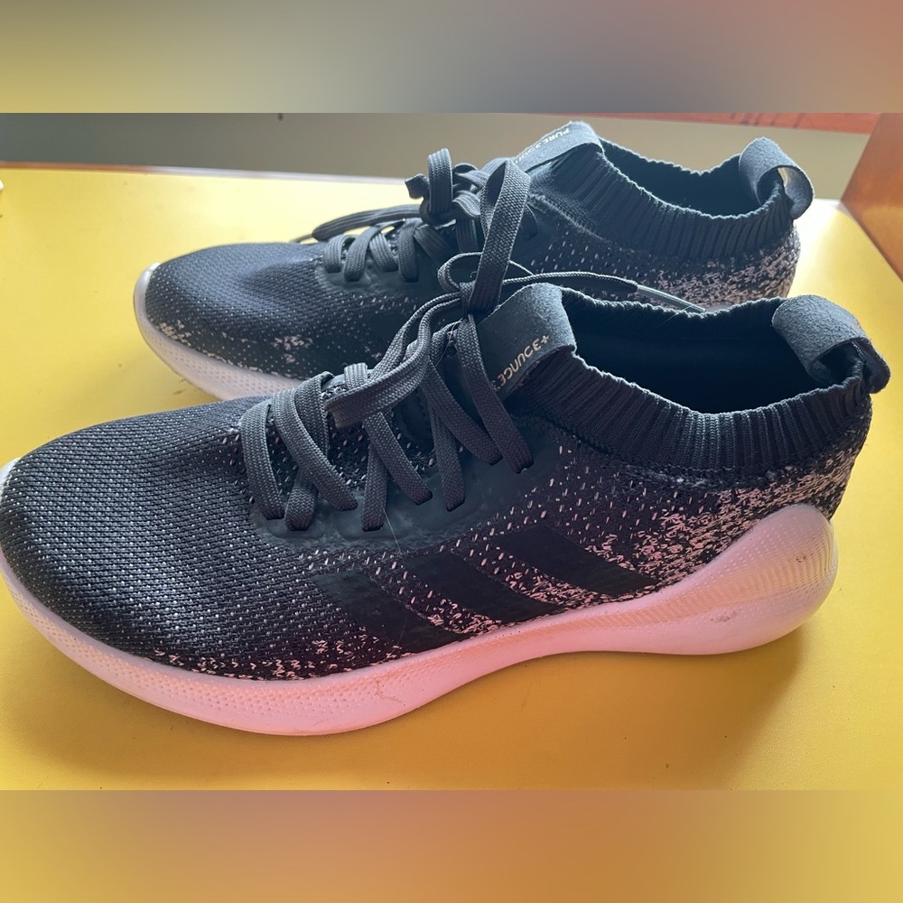 Adidas Black and White Running Shoes